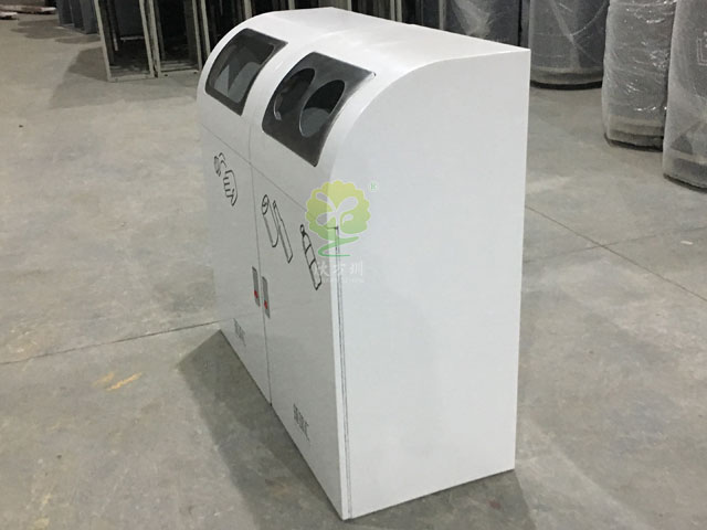購(gòu)物中心室內(nèi)三分類(lèi)垃圾箱果皮箱定制廠(chǎng)家各角度成品圖展示