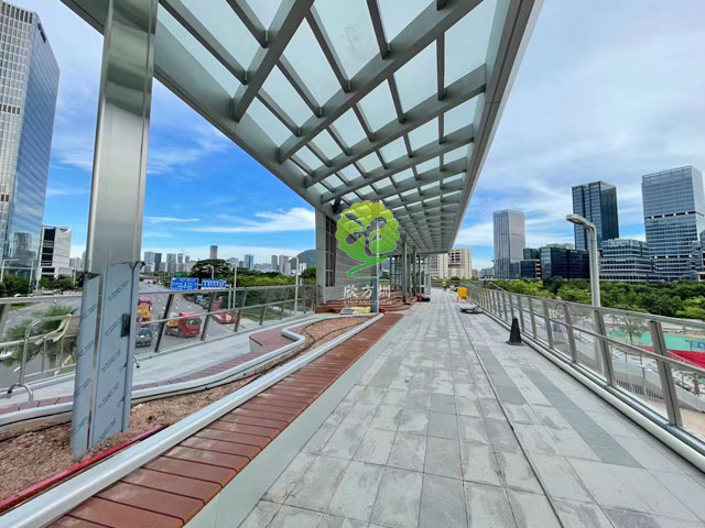 不銹鋼花池坐凳美化深圳前?？缃止珗@G9天橋城市戶外景觀